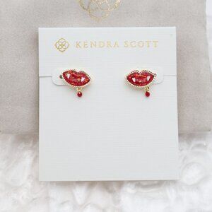 Kendra Scott - Vampire Gold Red Lab Grown Opal Stud Earrings - new